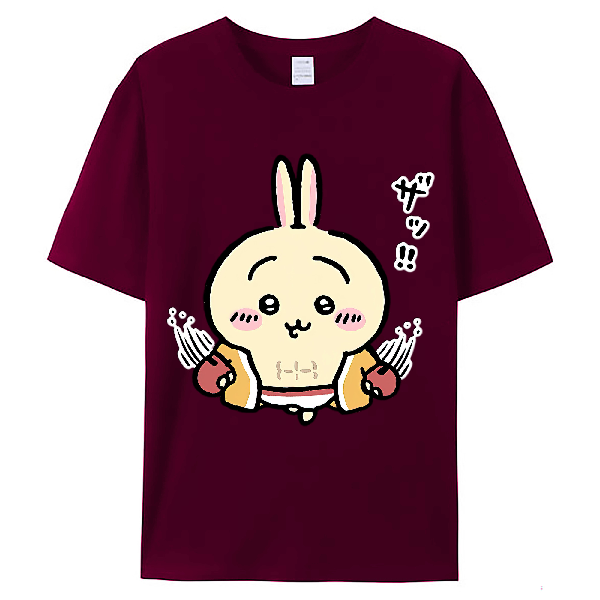 （画像用） ちいかわ うさぎ Chii-kawa usagi レディースカジュアルプリントTシャツ（綿100％）